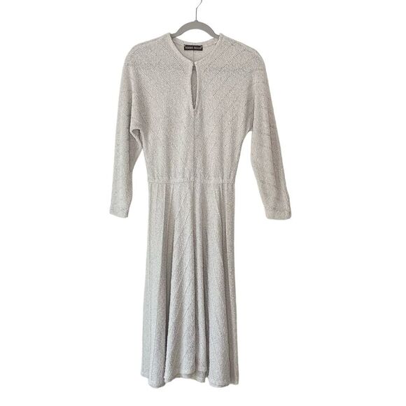 Vintage 70's Ronnie Heller Knit A Line Linen Yarn Keyhole Dress sz. 6-8 #EE - Picture 1 of 8